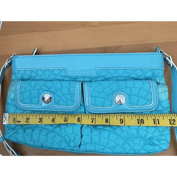 Vera Bradley Vintage Cest la Vie Crossbody Womens Turquoise Quilted Y2K Bag - Picture 9 of 10